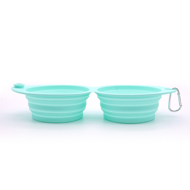 Dog Basin Anti Spill Pet Double 2 Use Water Bowls Silicone Folding Supplies Cat Bowl Dog Food Bowl