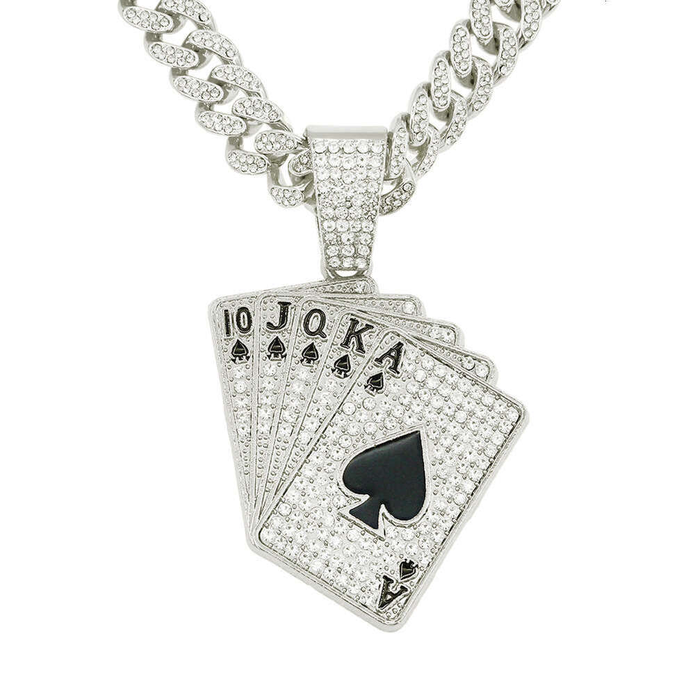 Personalized Playing Card Pendant Necklace Accessories Hanger Hip Hop Rap Street Dance Cool Punk Neckchain cool