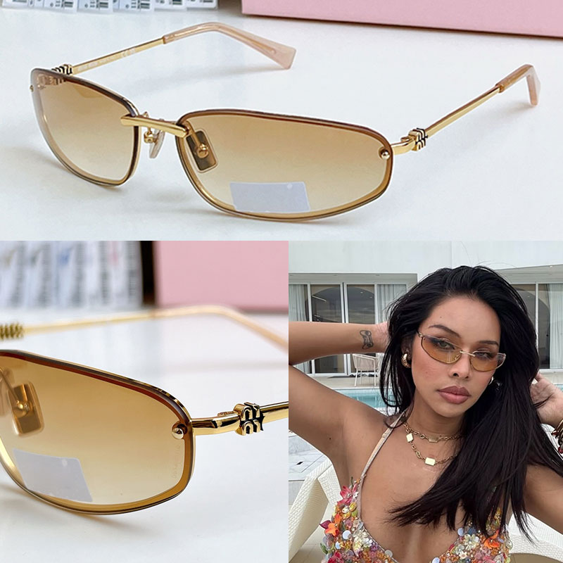 Designer Nocturne Sunglasses MUA 50 Womens Outdoor Swimming Style Brown Gradient Lens 100% UVA UVB Protection Fashionable Rectangular Sunglasses