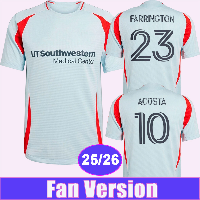 25 26 Dallas Mens Soccer Jerseys ACOSTA MUSA FARFAN ABUBAKAR DELGADO LEO CHU LLETGET JULIO FARRINGTON Away BERNARD Football Shirts