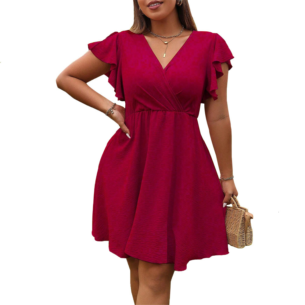 New Elegant High-end Womens Dress with Lantern Sleeves and V-neck Bridesmaid Dress French Dress