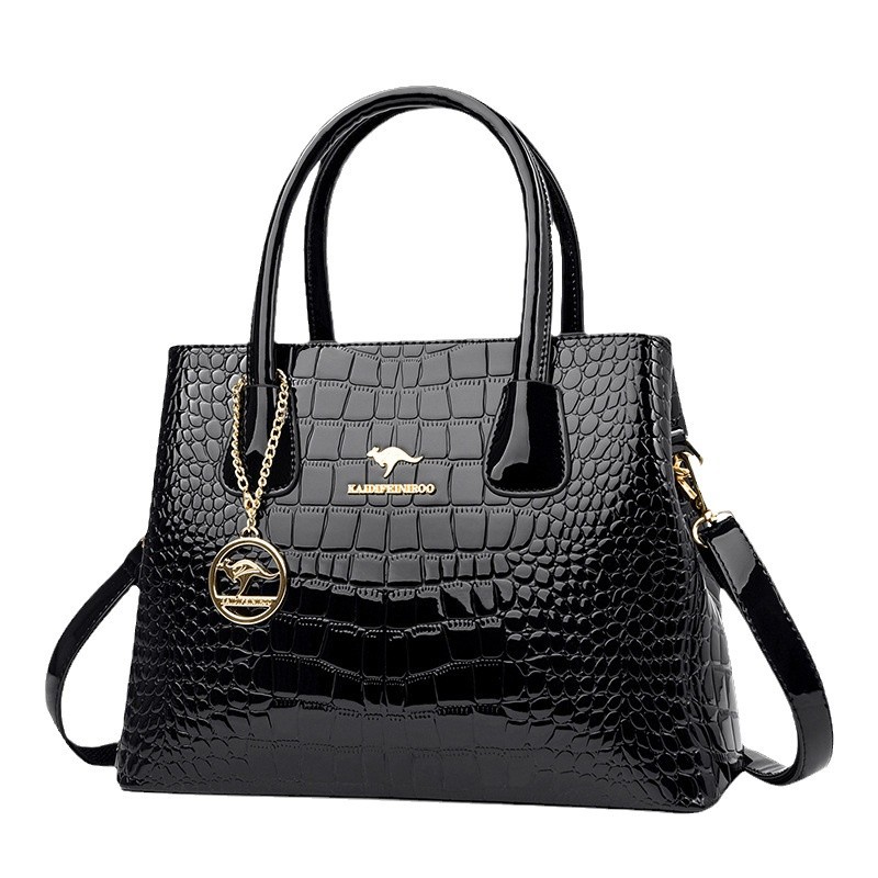 Free shipping 2025 Hot Sale Croc-Pattern Shoulder Bag - Shiny Designer Handbag for Women
