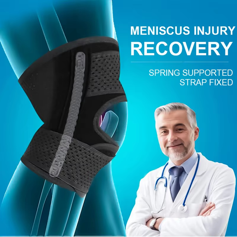 1PCS Sports Knee Pad Pressurized Bandagem Elastica Knee Pads Support Fitness Gear Basketball Volleyball Brace Protector Knee Brace with Side Stabilize