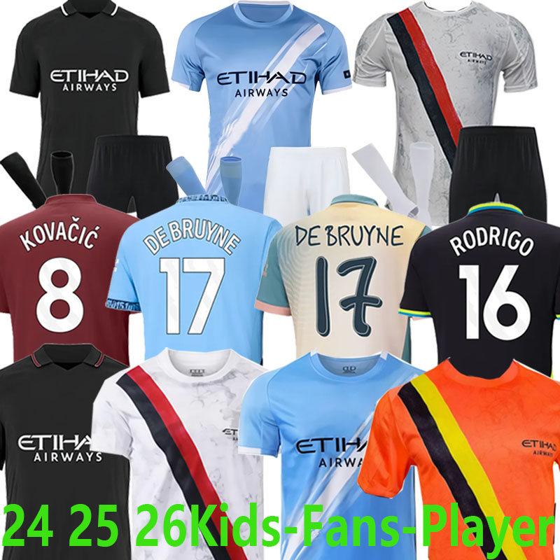 25 26 man city HAALAND soccer jerseys FODEN MARMOUSH DOKU MARMOUSH KOVACIC GVARDIOL DE BRUYNE MATHEUS N. MAN CITY NICORetro Football Shirt Tracksuit men kids1