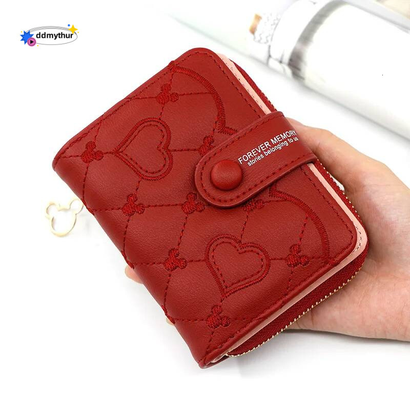 Women Wallets Brand Red Black Small Mini Coin Purse Hasp Card Holder Ladies Wallet Zipper Female Leather Buckle Wholesale ddmythur Y260206