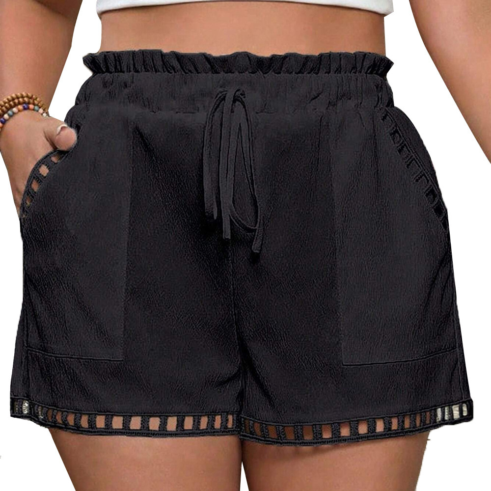 Plus Size Womens Three Part Casual Pants Summer New Item Pocket Design Sense Niche High Waisted Shorts
