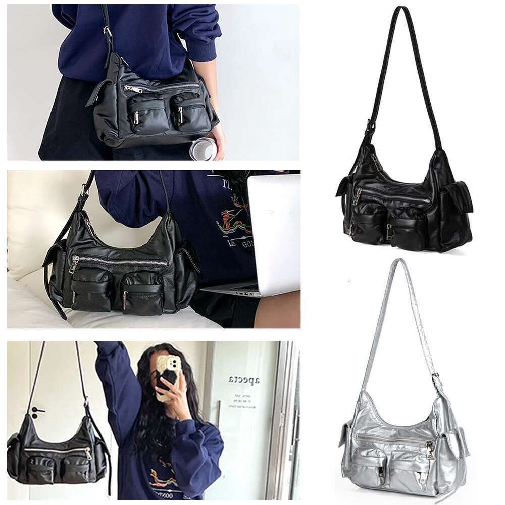 Women Leather Tote Handbag Soft PU Satchel Sling Large Capacity Multi-Pocket Crossbody Hobo Bag Girl Stylish Purse