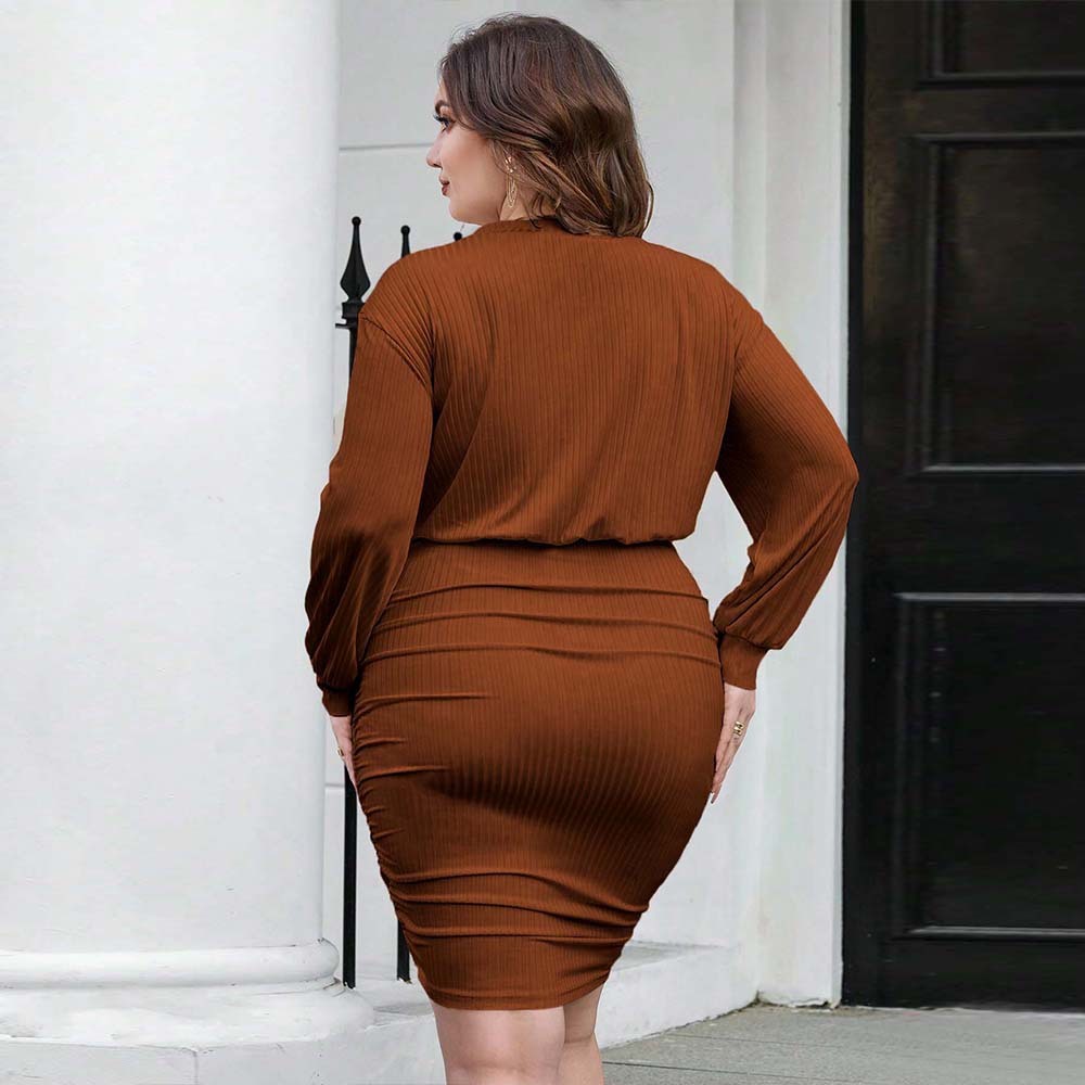 Plus Size Womens Commuting Style Dress for Office Workers Fashionable and Casual Versatile Short Skirt