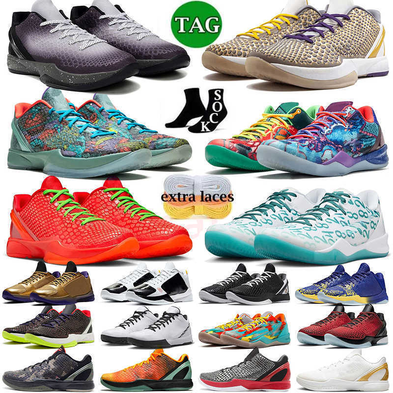 Mamba 6 6s Protro Kobe Basketball Shoes Venice Beach Pink Del Sol Trainers Dark Knight Sneakers Durable Reverse Grinch Design size 36-46