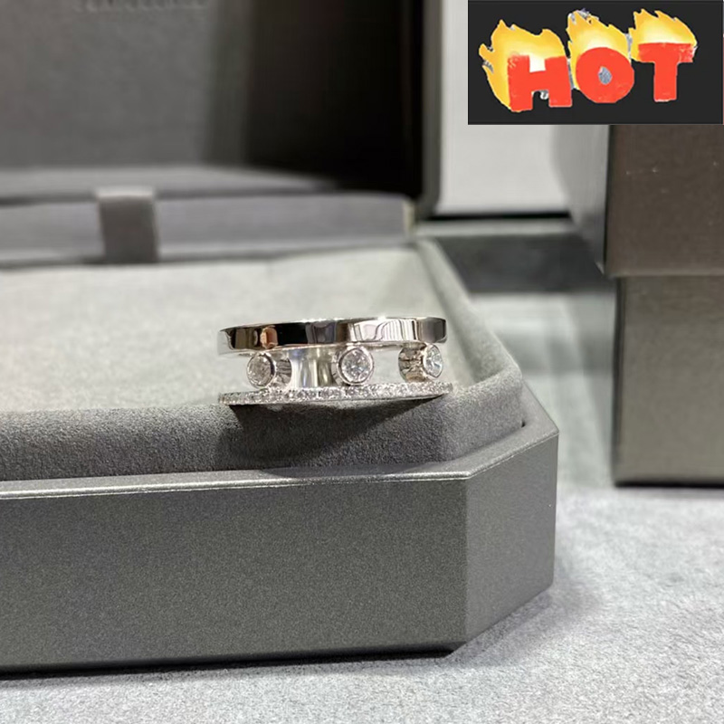 Designer Ring Luxurys Rings Brand Top Quality Sterling Silver Pink Nose Round Ring For Women 9866 Designer Jewelry Party Gift Size 6 7 8