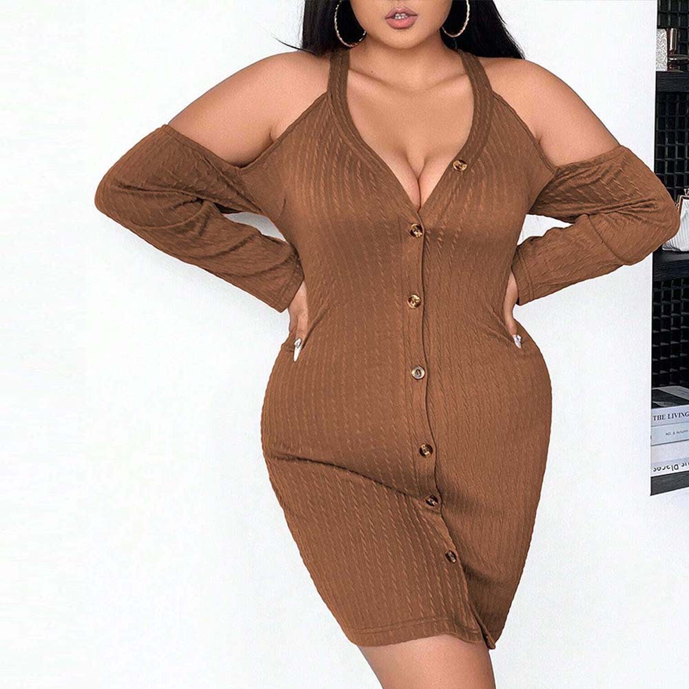 Oversized Womens Clothing with Sexy Camisole Dress and Autumn/winter V-neck Fashionable Temperament Short Skirt