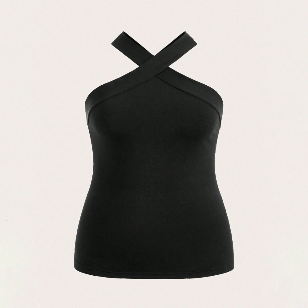 Plus Size Womens Clothing New Style for Outerwear Short Style Sexy Camisole Off Shoulder Hanging Neck Vest Sleeveless Top Inside