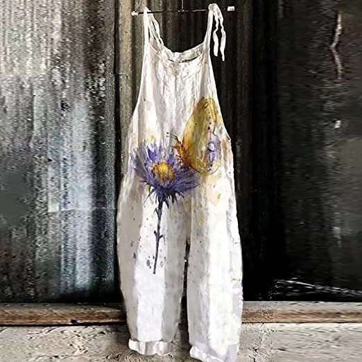 Wide Leg Jumpsuit Summer New Women S Printed With Suspender Jumpsuit For Women