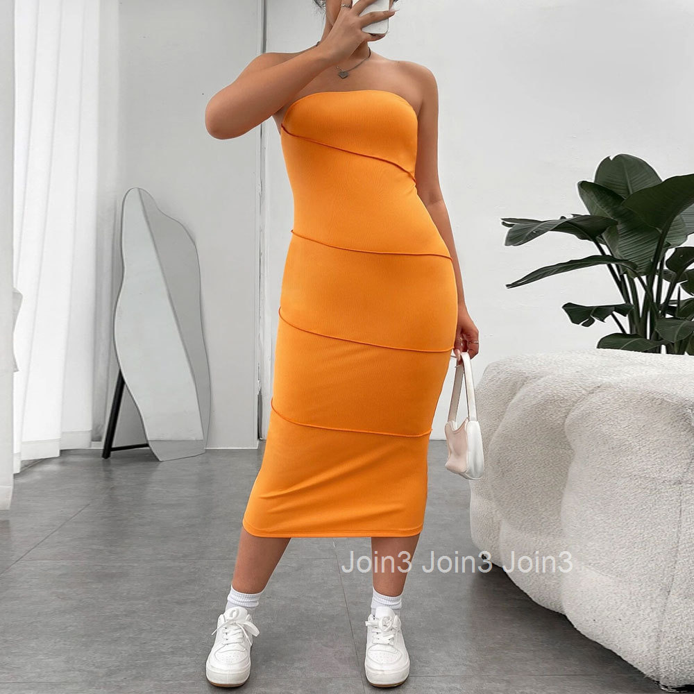 New Plus Size Instagram Influencer Slim Fit Slimming Hip Hugging Sexy Strapless Dress Fashionable Dress