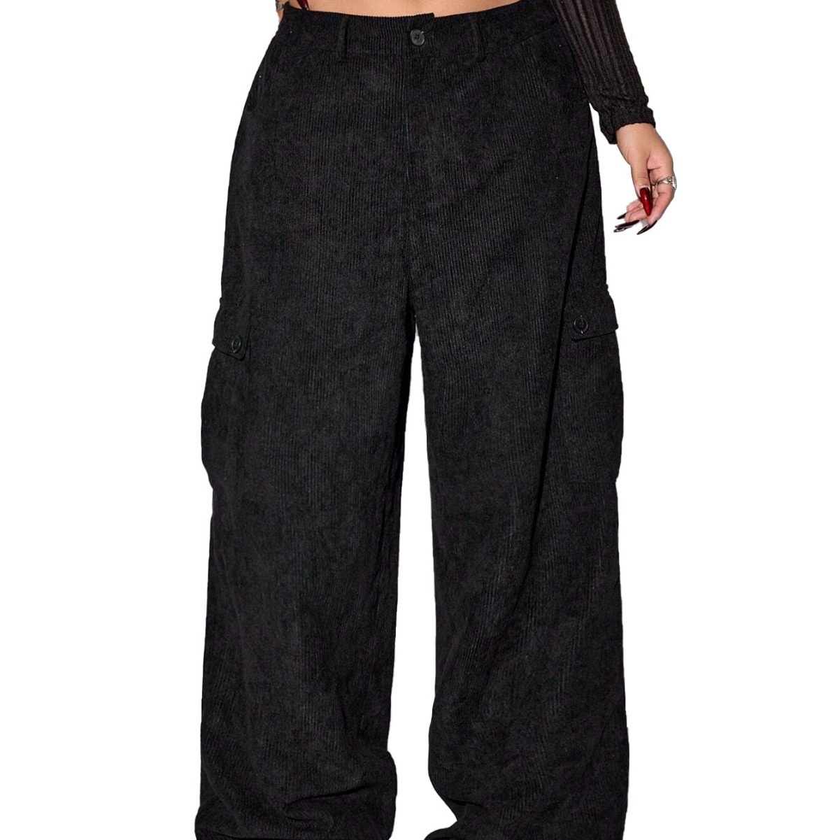 Large Size Womens Clothing American Workwear Style Casual Pants Autumn and Winter New Styles Street Trend Wide Leg Pants