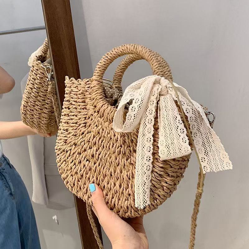 2025S designer women new spring and summer stylish styling handbag internet famous beach woven crossbody shoulder bag