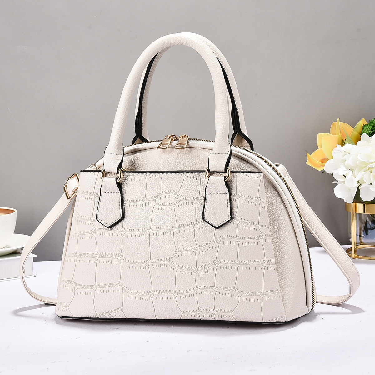 2025S designer new trendy Boston handbag pillow women fashionable stone patterned cowhide shoulder crossbody bag