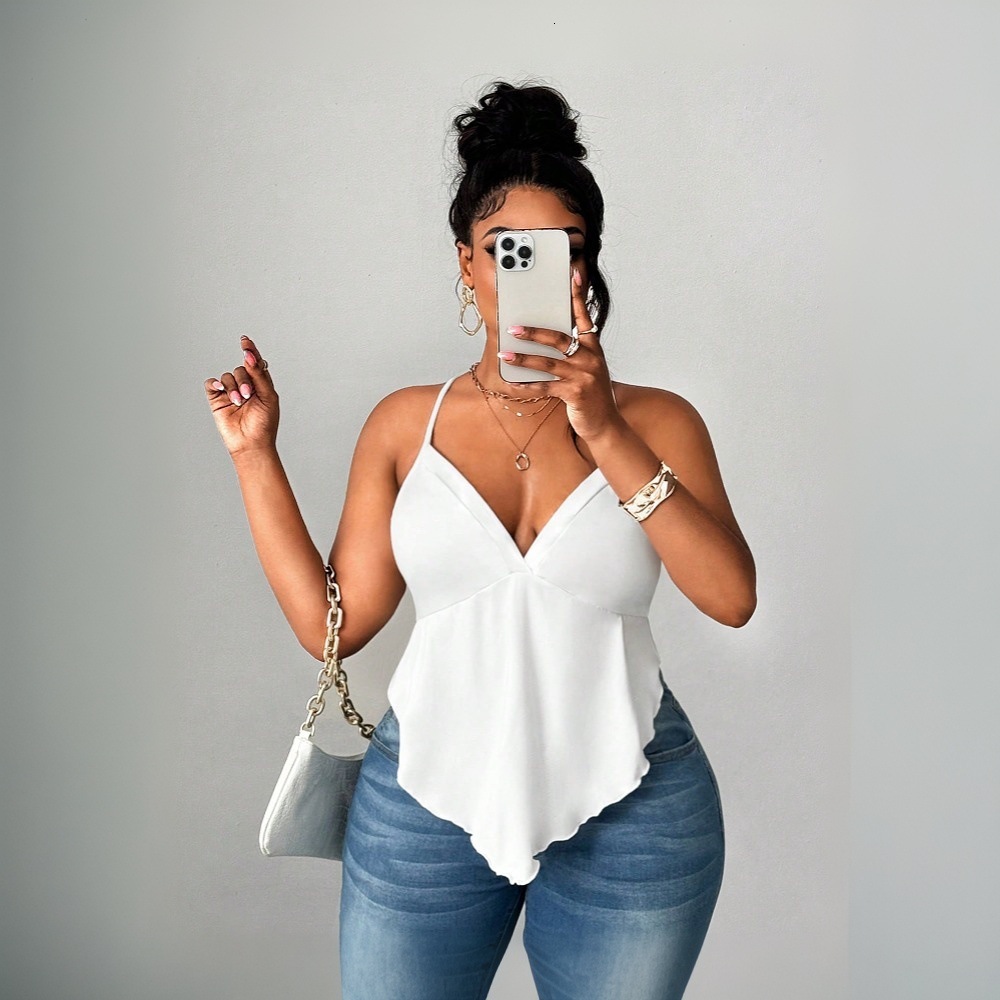 Large Size Womens Sexy Camisole Vest Summer New Item Backless Design Sleeveless Top