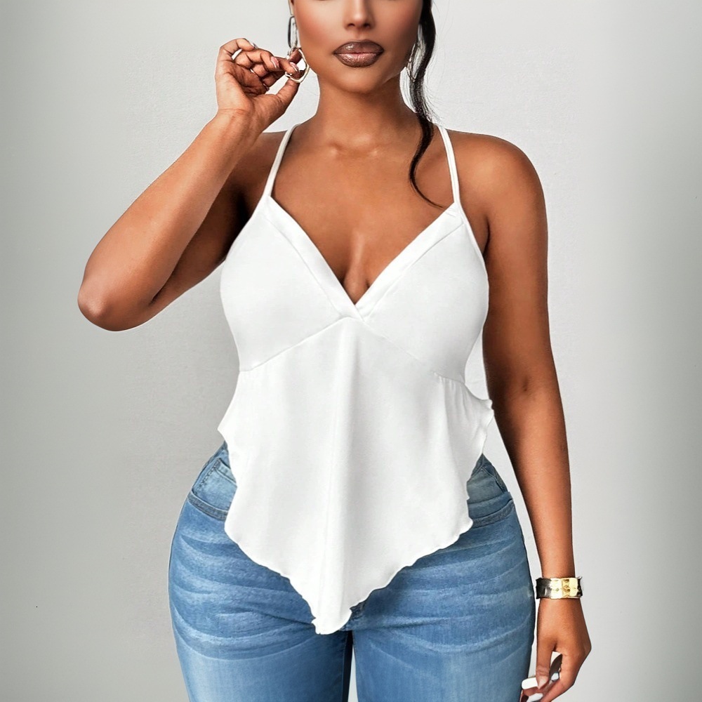 Large Size Womens Sexy Camisole Vest Summer New Item Backless Design Sleeveless Top
