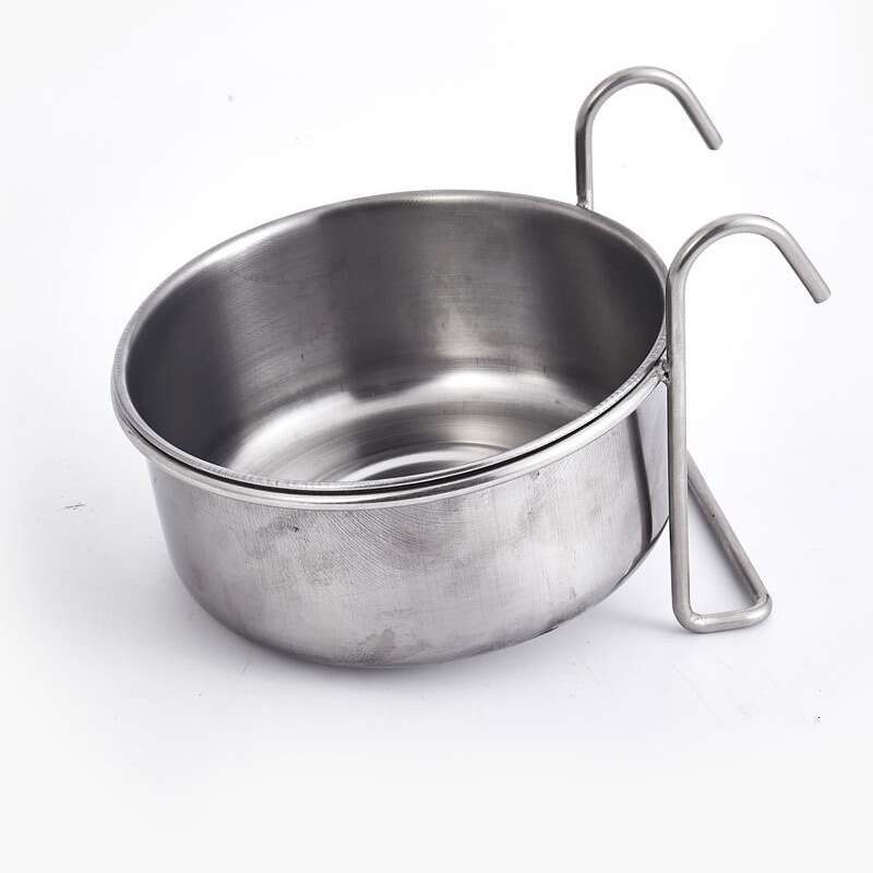 Dog stainless steel anti overturning hanging cat bowl bowl, drinking water feeding thickened enlarged small and medium-sized dog food utensils
