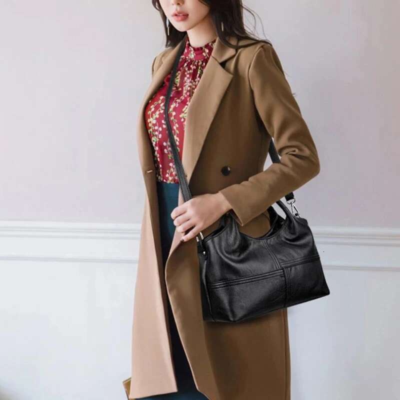 High Quality Women Soft PU Leather Handbag Casual Female Messenger Solid Shoulder Ladies Crossbody Bag