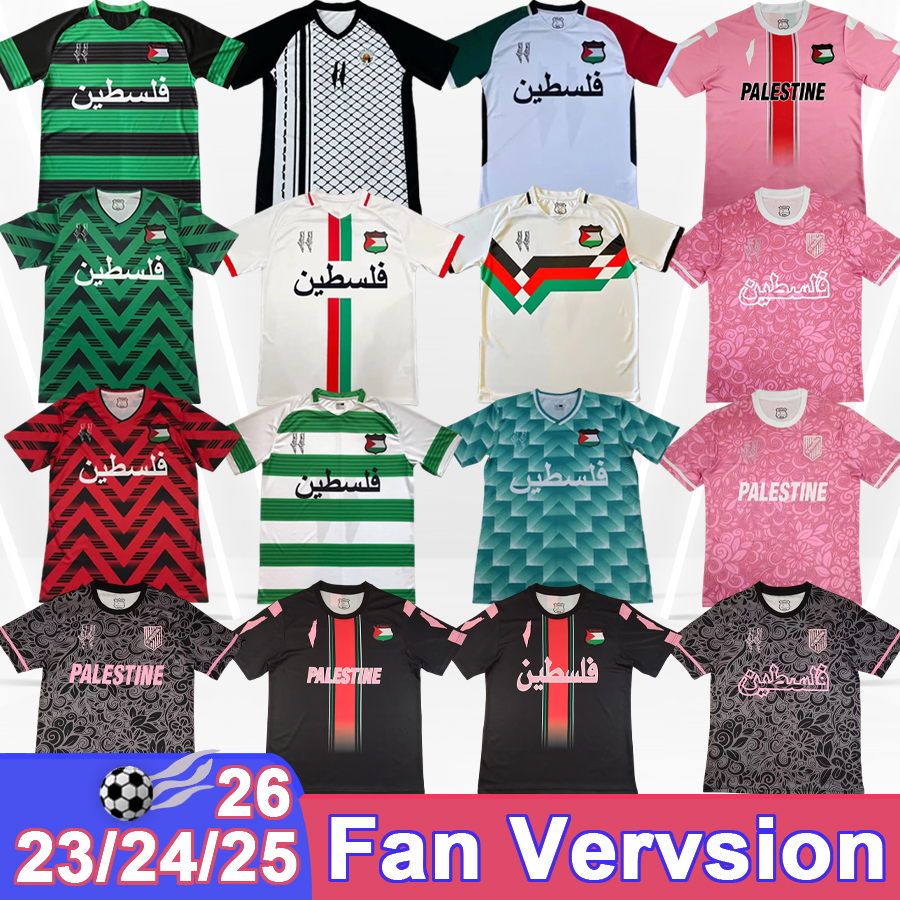24 25 Palestine Mens Soccer Jerseys National Team 25 26 #11 2024 Reprint Anniversary Retro Camouflage Special Edition Pink Black Foootball Shirts