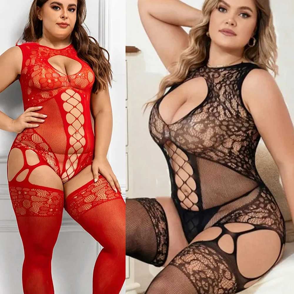 Large Size Women Open Crotch Body Stocking Lingerie Bodysuit Sexy Porn Underwear Women Body Crotchless Babydoll Lingerie CostumeXJ250516