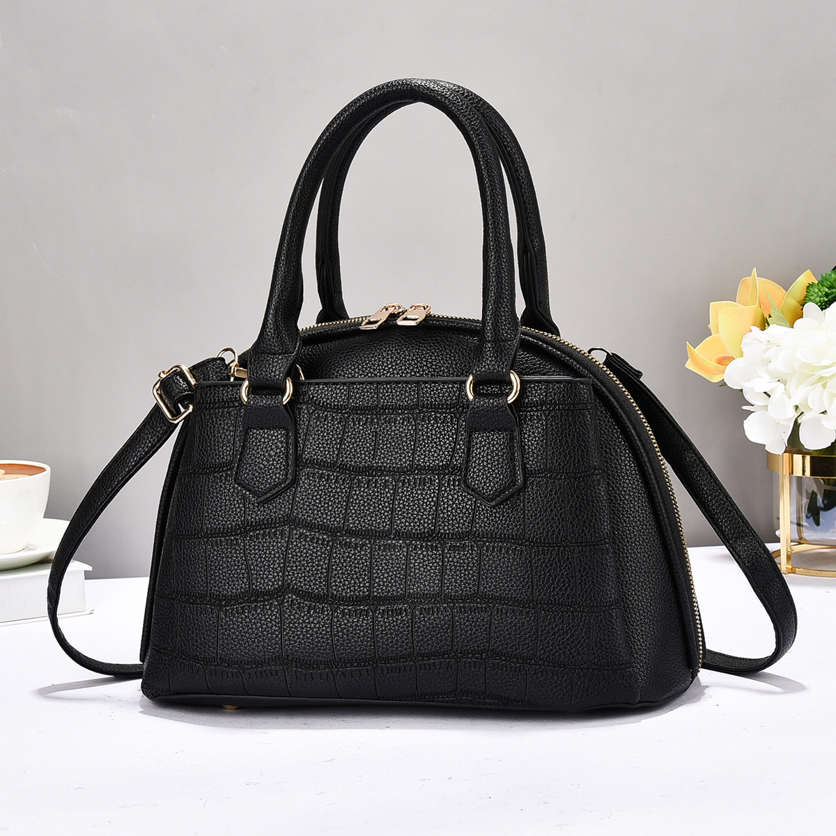 2025S designer new trendy Boston handbag pillow women fashionable stone patterned cowhide shoulder crossbody bag
