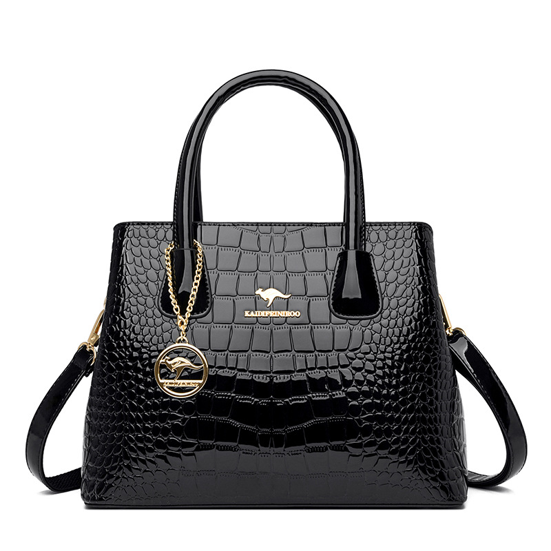 Free shipping 2025 Hot Sale Croc-Pattern Shoulder Bag - Shiny Designer Handbag for Women
