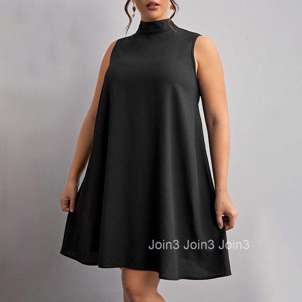 2025 Large Womens Elegant Style Dress Spring/summer New Half High Collar Temperament Short Skirt