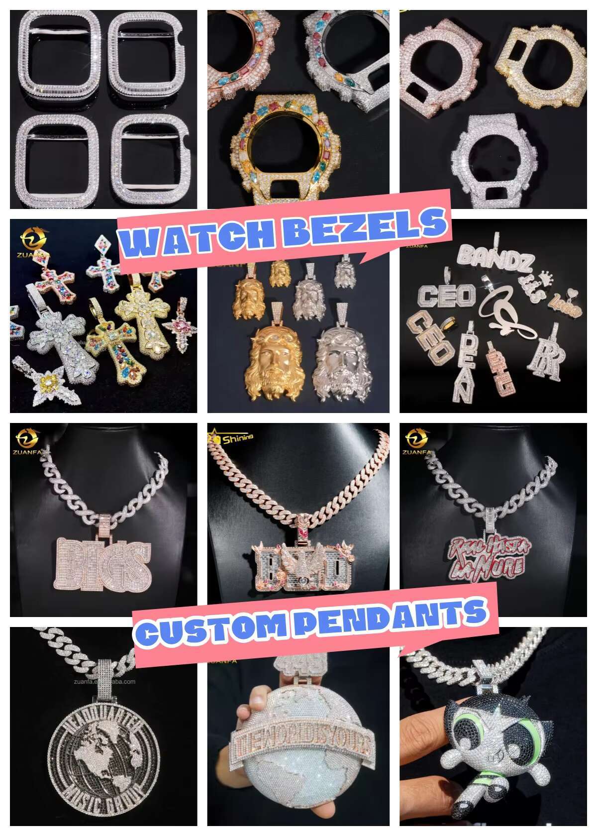 All Pass Diamond Tester Hip Hop Jewelry New Design GRA Certified 925 Sterling Silver VVS Moissanite Cross Iced Out Pendant