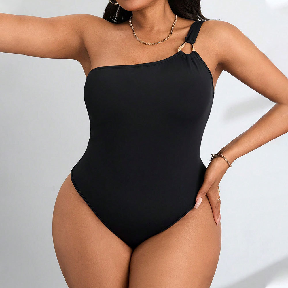 Plus Size Womens Sexy Single-sided Camisole Jumpsuit for Summer Sleeveless Waist Cinching Slimming Tapered Pants