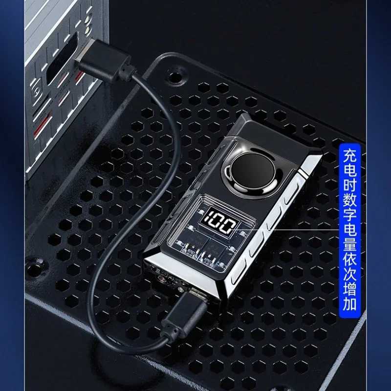 Hot Sales New Electronic Pulse Cigarette Lighter Gas and Electric Digital Display Double Arc Windproof Butane Gas LighterT250516