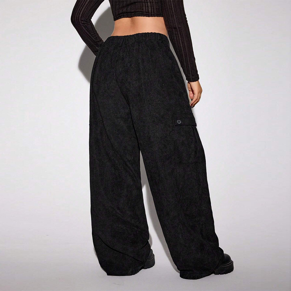 Large Size Womens Clothing American Workwear Style Casual Pants Autumn and Winter New Styles Street Trend Wide Leg Pants