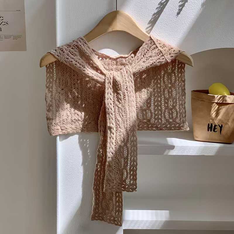 T718 shawl knitted high-end 2025 new decorative hollow thin style outer matching skirt shirt waistcoat shawl scarf