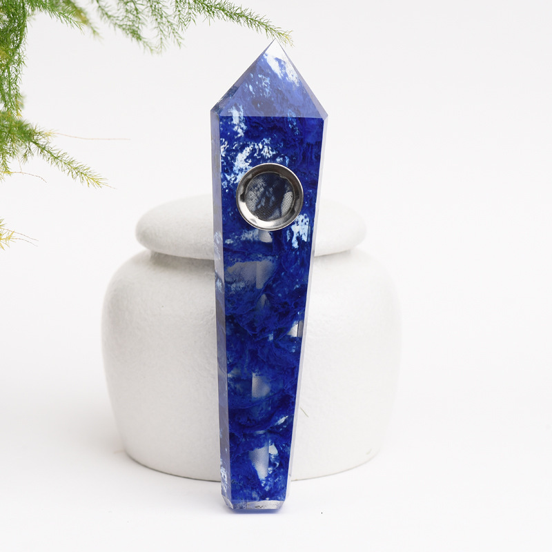 Natural crystal glass pipe for women small size portable handmade pipe straight smoking accessory high-end gift 201125