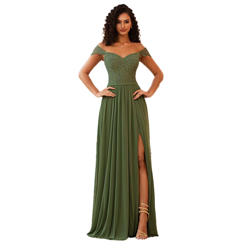 Fashionable dresses and formal dresses look slim and long, with comfortable splits for attending banquets and weddings. High quality clothing for summ