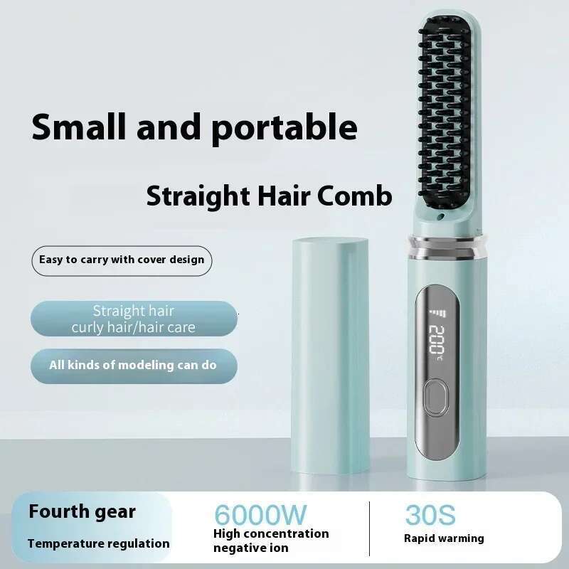 Straight Comb Negative Ion Straightening Without Damaging Temperature Display Anti Scalding Portable Hair Tools