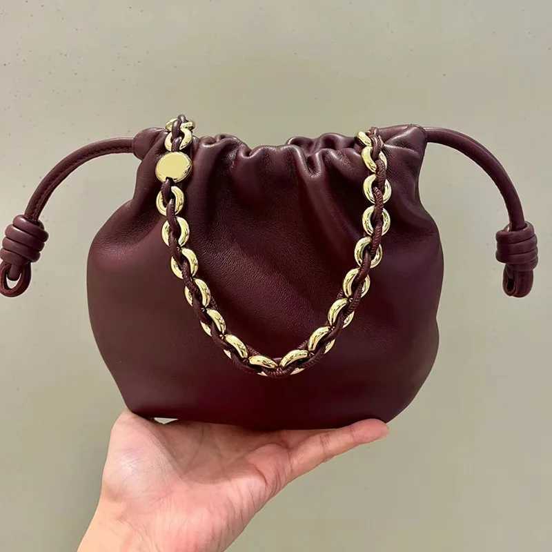 VIELINE New Womens Drawstring Cloud Bag Blessing Bag Hobos Bag Real Leather One Shoulder Crossbody Bag Casual Bucket Bag M250520
