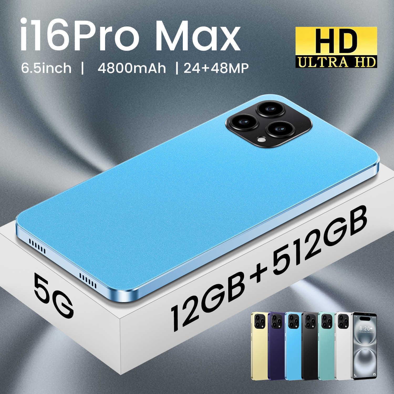 Low price hot selling I16 Pro Max phone 12+512 Android 8.1OZON R250516