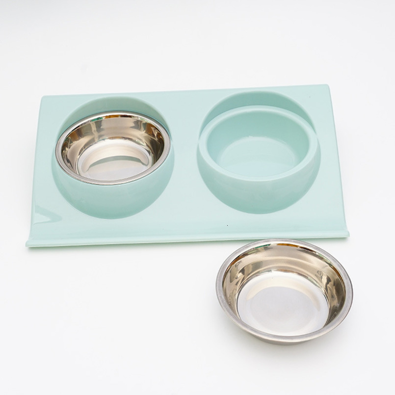 Pet Supplies Feeders Designer Stainless Steel Neck Protection Cat Food Double Dog Drinking Bowl Pet Utensils