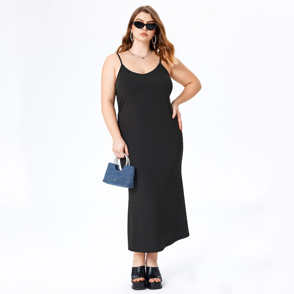 New Base Tight Vest Skirt with Mid Length Hip Hugging Solid Color Sleeveless Large Skirt Camisole Skirt