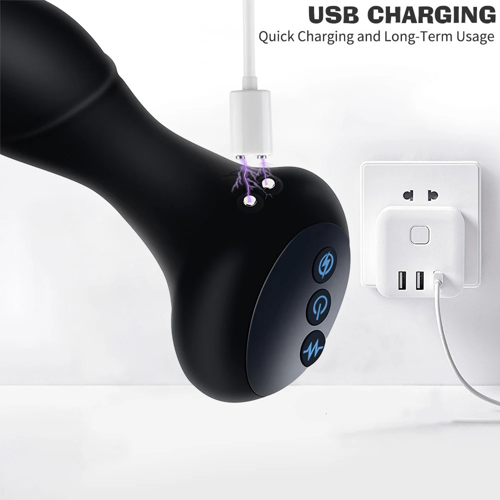 Electric Shock Anal Plug Prostate Massager Intelligent Heating Butt Plug Female Masturbator Anal Bead Erotic Sex Toys for Couple 250515