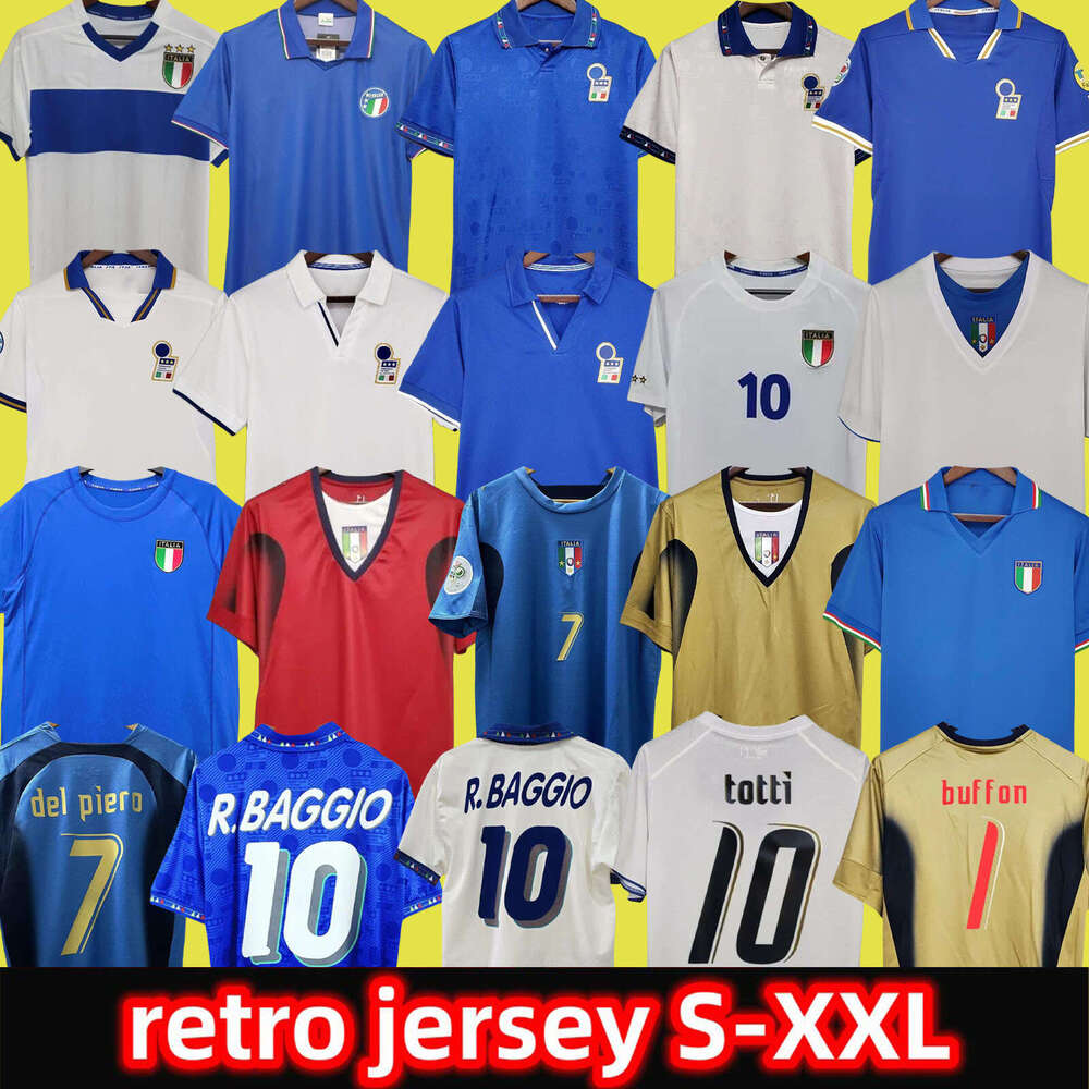 1998 1982 Retro 1990 1996 1994 2000 FOOTBALL SOCCER JERSEY Maldini Baggio ROSSI Schillaci Totti Del Piero 2006 Pirlo Inzaghi buffon Cannavaro Materazzi Nesta ItalyS