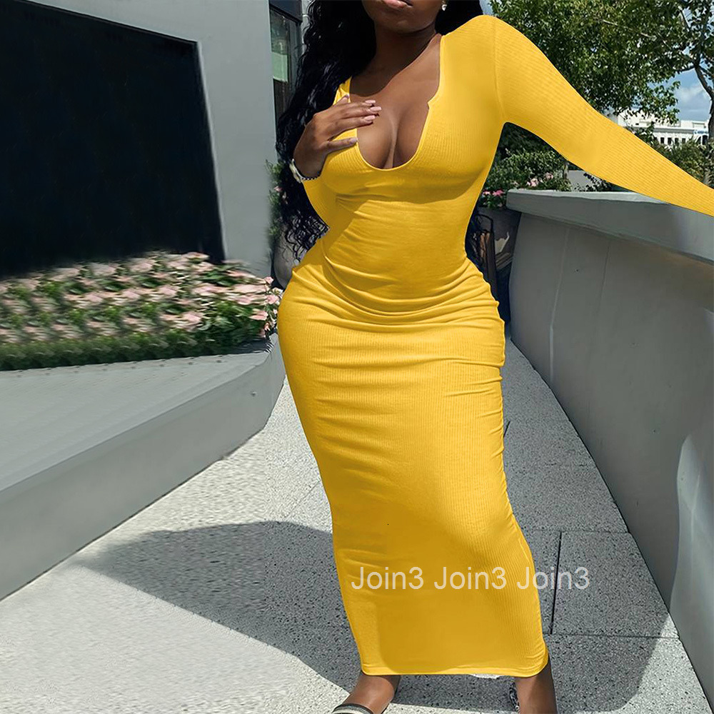 Plus Size Womens Sexy V-neck Long Sleeved Dress for Summer Instagram Influencers Socialite with Hip Hugging Long Skirt