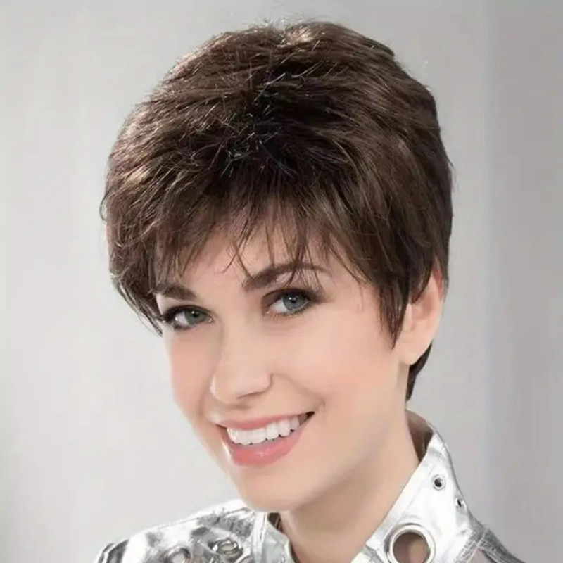 Chic Elf-Themed Synthetic Human-Like Short Wigs for Daily Use