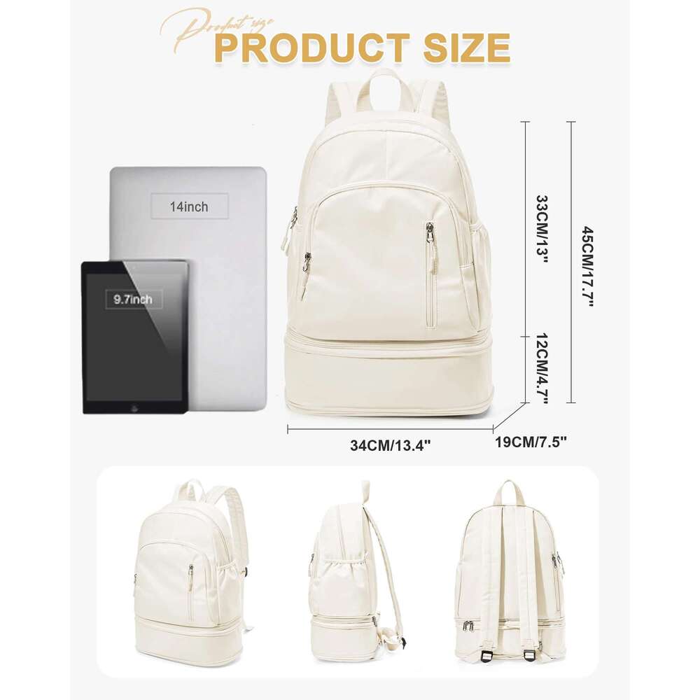 Gym Women, Waterproof Workout with Shoe Compartment & Wet Dry, Lightweight Travel Backpack for Sports Yoga