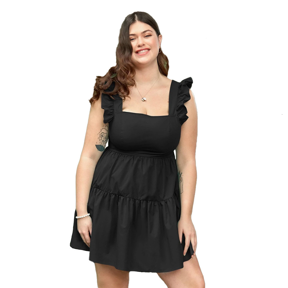 Large Womens Spring/summer Waistband Sleeveless Tank Top Cake Dress Elegant Dress
