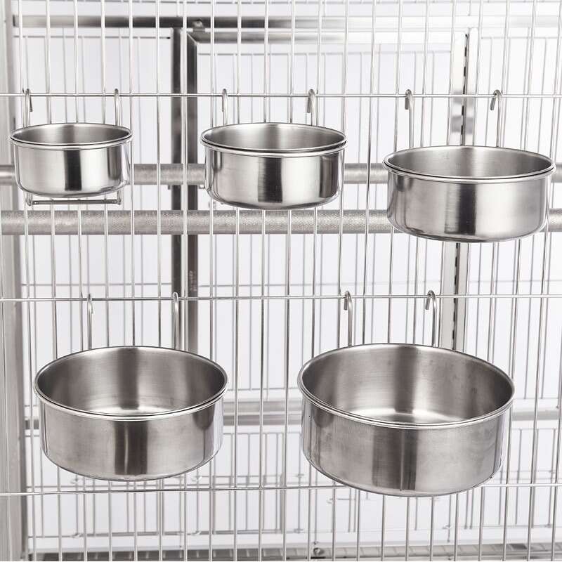 Dog stainless steel anti overturning hanging cat bowl bowl, drinking water feeding thickened enlarged small and medium-sized dog food utensils