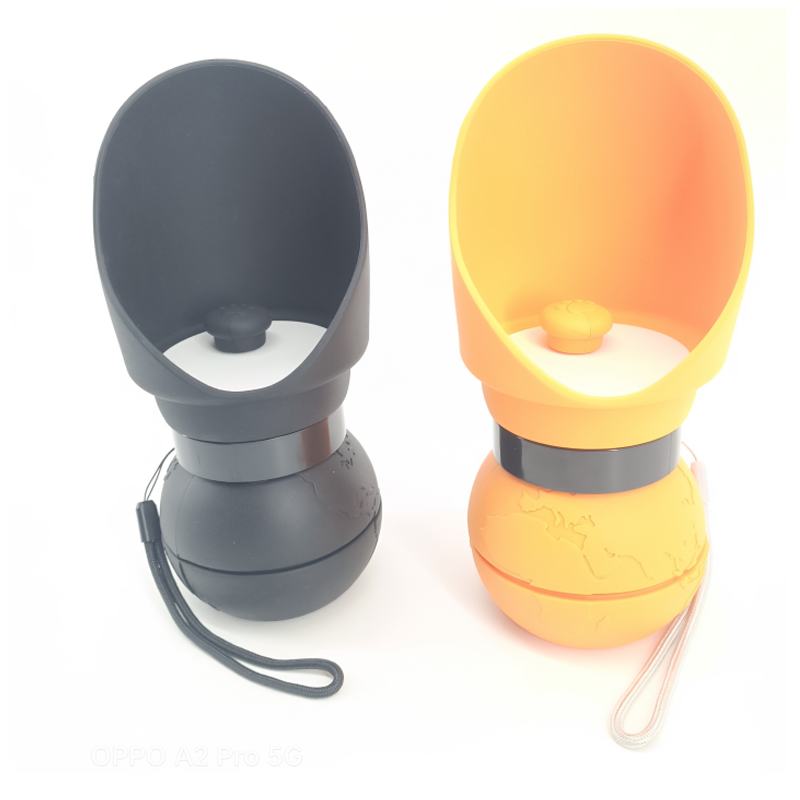 free shipp ing Pet outdoor food grade silicone water cup 550 ml large c a p a city anti overflow l e a k p r o of hanging design, one k fold ab l e, w